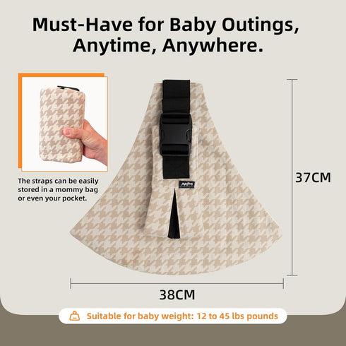 Lujifo Baby Sling Carrier for Toddler, Houndstooth Baby Carrier Sling, Premium Cotton Linen Adjustable in Both Front