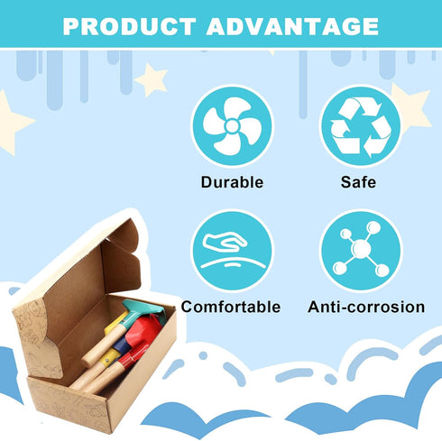WEILAIDI Toys,5 Toys,8'' Set Beach Pcs Children Beach Sandbox Kids Gardening Metal Garden Tools with Sturdy Wooden