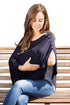 Byrd & Blume Maternity Nursing Cover, Lightweight Breastfeeding Wrap Shawl, Navy, One Size