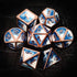 Haxtec Metal DND Dice Set, Copper Blue White D&D Dice with Leather Bag for Dungeons and Dragons RPG