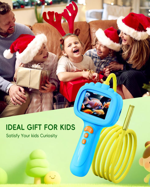 5 4,5,6,7,8,9,10(Blue) Borescope Snake Camera with Light for Kids, Outdoor Educational STEM Toys, Science Gifts
