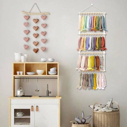 POVETIRE Headband Holder for Girls Baby Headband Organizer Head Bands Hair Accessories Display Organizer Wall Hanging