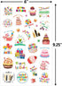 Happy Birthday Stickers, 10 Sheets, 300 Pcs for Kids Party Home Classroom Decoration