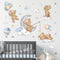 decalmile Bear Sleeping on The Moon Wall Decals Hot Air Balloon Animals