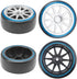 1/10 RC Hard Plastic Drift Tires & Wheel Rims, 12mm Hex 10-Spoke Compatible with HSP HPI Tamiya TT01 TT02 Kyosho Traxxas