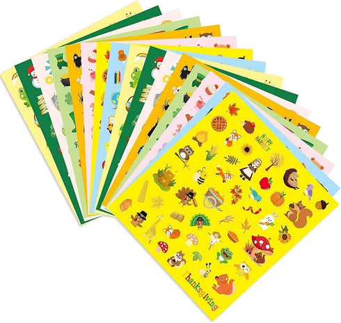 Fancy Land 16 Sheets Holiday Stickers, 800 Seasons Assortment Stickers for Kids Craft Party Favors