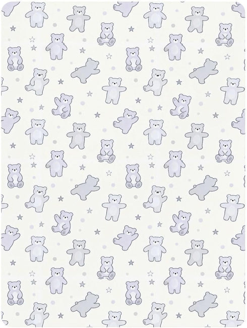 miaozhen 1 Pack 52x28 Cotton Crib Sheets for Baby Boys Girls Soft Breathable Lilac Funny Bear Muslin Toddler Crib Sheet