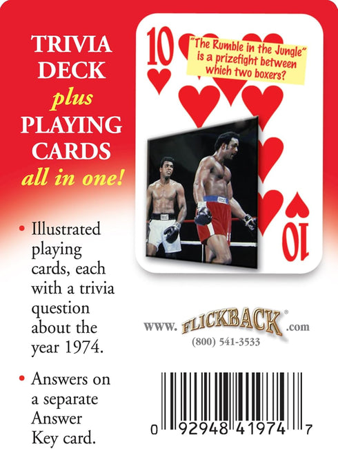 Flickback 1974 Trivia Playing Cards - 50th Birthday or Anniversary Cards