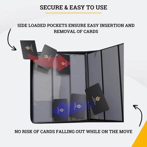 12 480 Card Guardian - Pocket Card Binder with Zipper for Cards Trading Card Games TCG (Black) Yugioh Cards MTG Binder