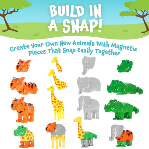 1-3, Set 4 POPULAR PLAYTHINGS Magnetic Animals for Toddlers Mix or Match Animal Toys, of Gift for Kids - Jungle Animals