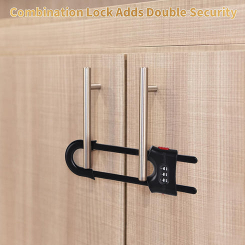 4 Pack U-Shaped Sliding Cabinet Locks - Adjustable Multifunctional Child Safety Lock for Home Cabinets and Doors