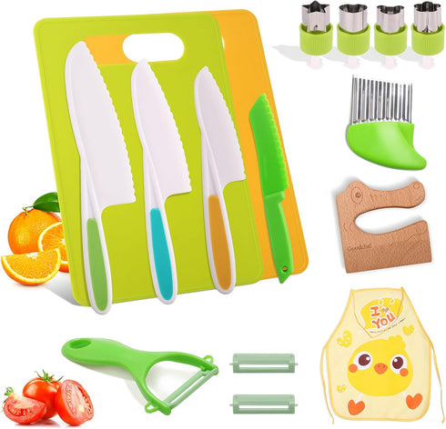 16PCS Kids Cooking Sets Real Montessori Kitchen Tools for Toddlers - Kids