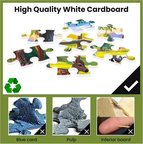 300 Pieces Jigsaw Puzzle for Adults - Deer Cow Farm Puzzle Gift for Family Activity Games