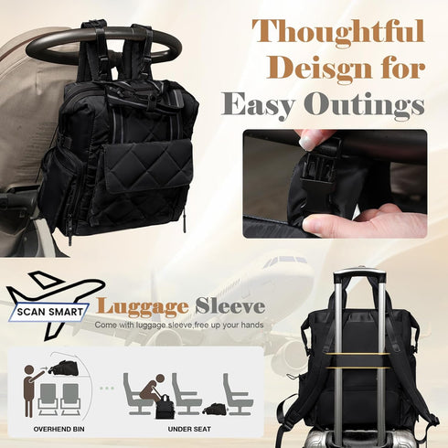 Backpack Backpack 11 Omanmoli Diaper Bag Quilted Baby Diaper Bag Lunch Paaleras Para Bebe for Working Moms