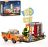 Lumibricks City Sunset-Stopover Lighting-Building-Bricks Set - Road Trip Car Station Modular Collection