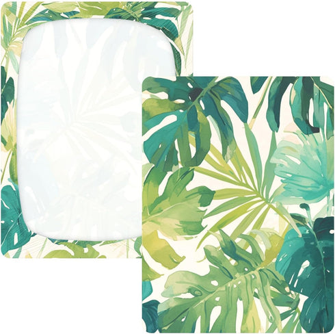 Bseiialft 52 28 Palm Leaves Tropical Crib Sheets for Boys Girls Soft and Breathable Cotton Baby Sheets for Standard