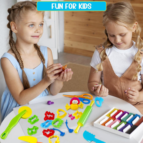 IHESPABLD 28 Set 3+ Playdough Tool Kit, Pcs Basic Clay and Dough Tools Starter for Kids Ages Creative Play Accessories