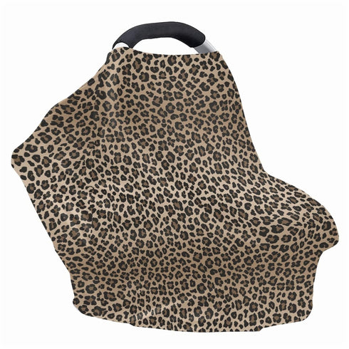 Forchrinse Leopard Cheetah Animal Print Baby Car Seat Canopy for Boys Girls - Soft Nursing Breastfeeding Cover Stroller