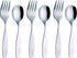 Exzact Children Flatware 6pcs, 3 x Forks, 3 x Spoons, Toddler Utensil Kids Silverware, Dishwasher Safe