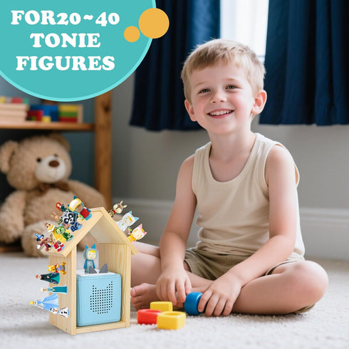 40 40Pcs 1/2 DIY House for Tonies Box Storage Organizer Shelf for Tonie Figures (with Magnetic Adhesive Metal Plate)