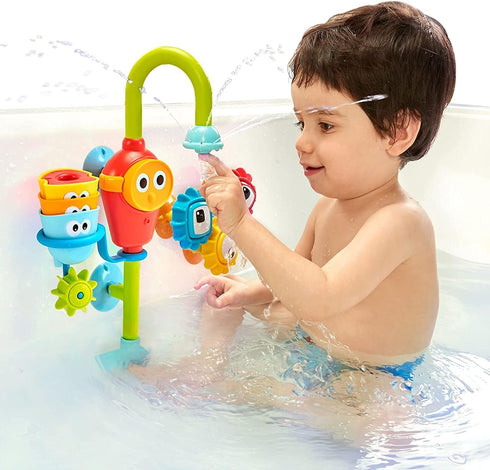 1-3) 3 Yookidoo Bay Bath Toddler Toys (Ages - Stackable Cups, Spinning Gears, Hose & Spout for Water Play - Mold Free