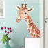ROFARSO Lifelike Cute Giraffe Animal Vinyl Wall Stickers, Removable Wall Decals for Nursery Baby Bedroom Living Room