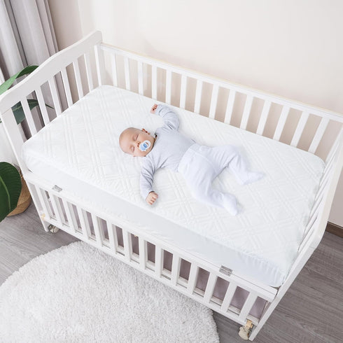 2 Pack david's kids Waterproof Crib Mattress Protector, Fit Standard Crib and Toddler Mattresses, Ultra Soft