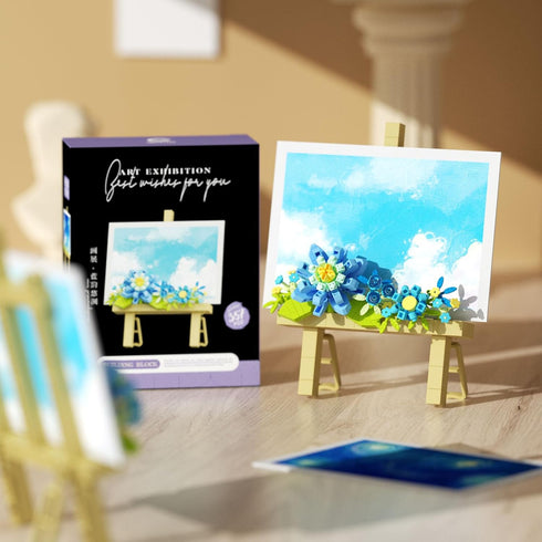 Vilbocr SetBlock 357Pcs) Mini Flower Building Bouquet Easel for Desk Decorations and Message Stickers.Flower Building