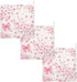 Nander 3Pack Baby Muslin Washcloths,Cherry Blossoms and Bows Soft Face Cloths for Newborn, Absorbent Bath Wash Cloths
