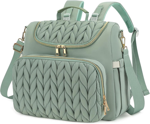 Kouxunt Small Diaper Bag Backpack, Quilted Mini Baby Crossbody Diaper Bag Tote for
