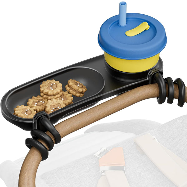 Universal Snack Tray for Stroller, Cup Holder Tray with Flexible Silicone Arm