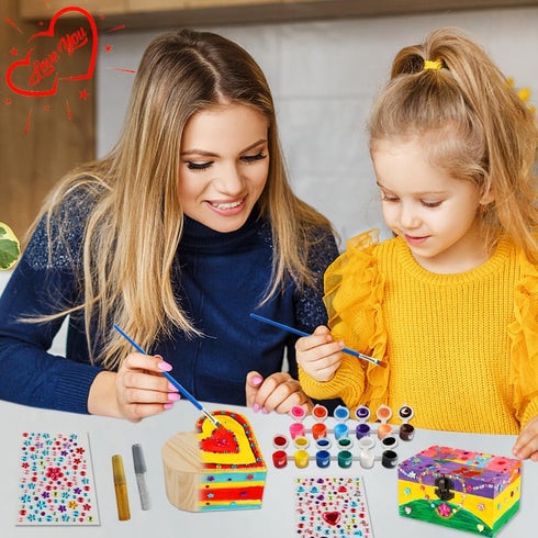 8-12, 2 Pack 4-6 6-8 5 7 9 10 11 Crafts for Girls DIY Wooden Jewelry Box Art Craft Supplies Painting Kit for Kids Ages