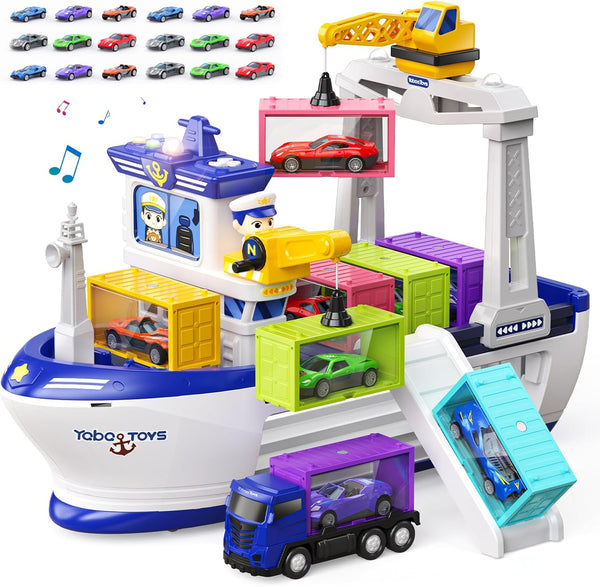 Vanvimen Cargo Boat Toys for 3 4 5 6 Year Old Boys
