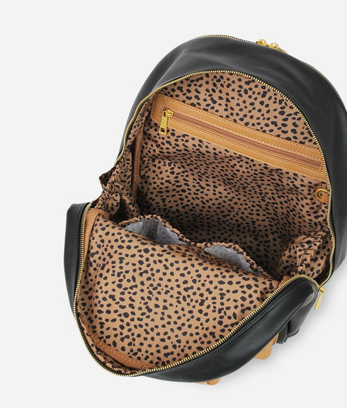 Pack Backpack FAWN DESIGN Diaper (Classic with Contemporary Diaper Bag Features) (Black/Tan)