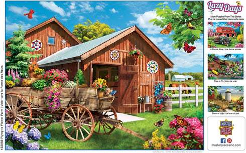 Masterpieces 750 Piece Jigsaw Puzzle for Adults and Family - Flying to Flower Farm - 18"x24"