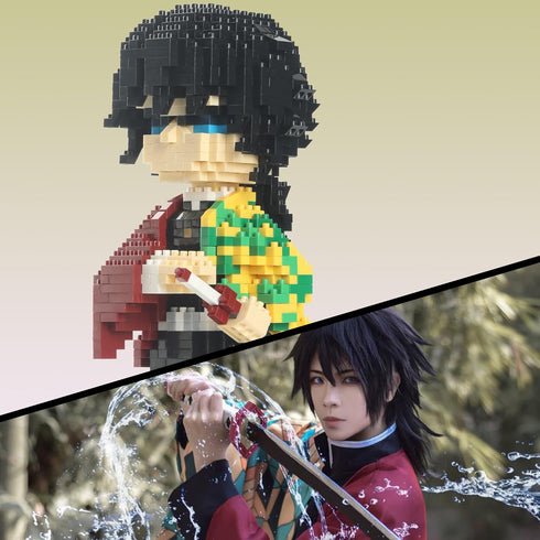 Anime Demon Slayer Giyuu Tomioka Figure Building Set, Micro Mini Block Toy for Kids and Adults
