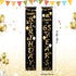 2 Pieces Black and Gold 65th Birthday Party Decorations, Cheers to 65 Years Banner for Men and Women