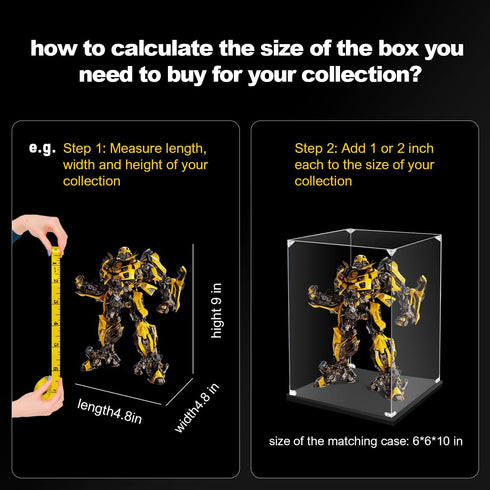 Storage(8x8x12 inch, 20x20x30 cm) Acrylic Display Case for Collectibles Assemble Clear Acrylic Display Box for Lego