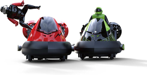 PowerTRC Remote Control Bumper Cars for Kids - 2 Sets with Ejecting Drivers and Crash Sound Effects