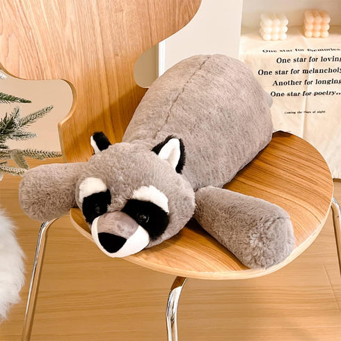 ARELUX 18in Raccoon Plush Stuffed Animals: Cute Cuddly Body Pillow Hug Sleeping Fluffy Wild Animal Toys