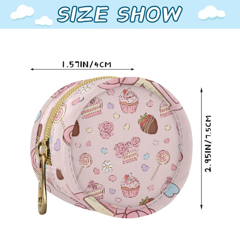 PYBUG Dessert Round Pacifier Storage Case, Polyester & TPU Lined with Hook Buckle, Pacifier Container Box for Baby