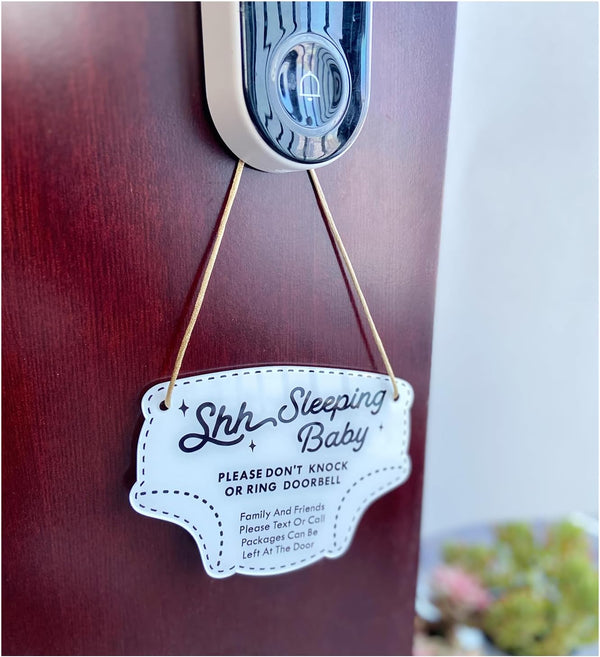 Small Baby Sleeping Hanging Sign,Do Not Knock Or Ring The Bell, Door