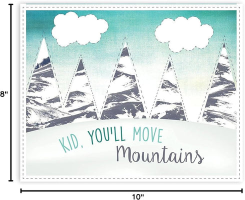 Kid, You'll Move Mountains Children's Wall Art Print, 08x10 Inch, Nursery Decor, Gender Neutral