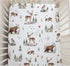 Woodland Animals Baby Crib Sheets - Unisex Bear Deer Hedgehog Owl Squirrel Rabbit, Standard Crib Toddler