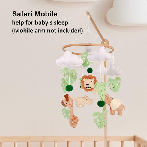 Pack Safari Baby Mobile, Jungle Mobile for Crib, Crib Mobile for Boys and Girls, Nursery Mobile for Bassinet