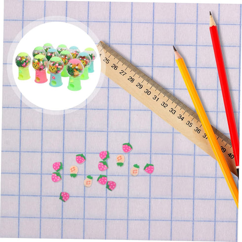 VICASKY 12pcs Small Rubber Gashapon Machine Candy Dispenser Food Pencil Eraser Mini Puzzles
