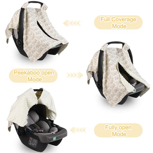 YOQIE 2-in-1 Summer Baby Car Seat Cover & Canopy | Mom Nursing Cover, Easy Install Shield | Multi-Purpose for Winter
