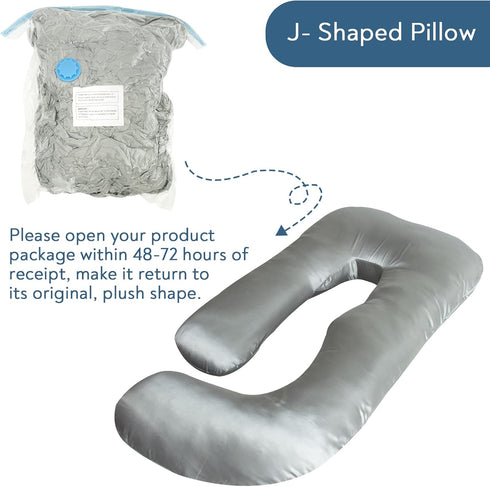 Magik & Kover Silky Satin Pregnancy Pillows for Sleeping, Cooling Pregnancy Pillow, U Shaped Full Body Maternity Pillow