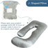 Magik & Kover Silky Satin Pregnancy Pillows for Sleeping, Cooling Pregnancy Pillow, U Shaped Full Body Maternity Pillow