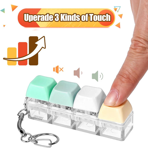 Wanmu 2Pcs 3 Keyboard Fidget Toys, Keyboard Clicker Fidget with Kinds Touch Experience, Fidget Keyboard Keychain